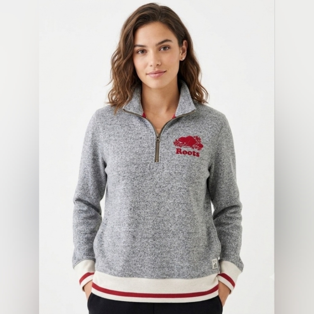 🍁 Roots Cabin Collection 1/4 Zip Pullover Sweater - Like New - Size L 🍁